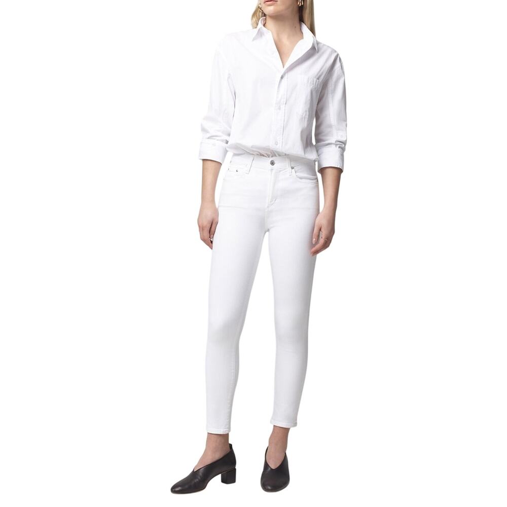 Citizens of Humanity Rocket Crop Mid-Rise Skinny Jeans, White, Size 28, Women's